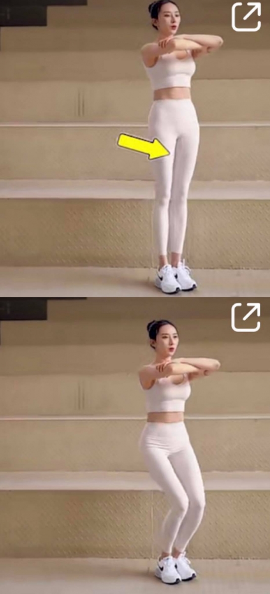 1、幻椅深蹲:坚持20秒为一组,感觉大腿内侧发力,帮助双腿合拢练成笔直铅笔腿。