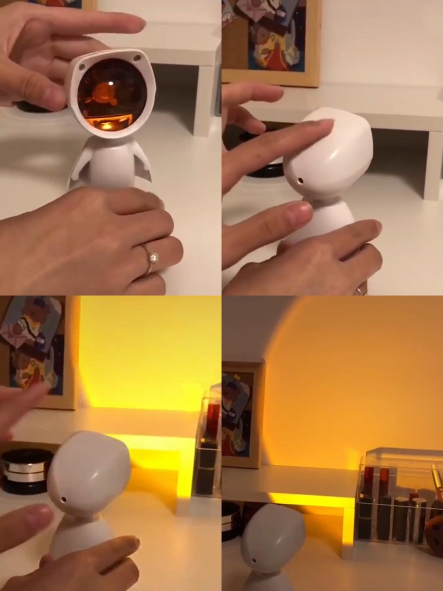 编私心觉得这款小太空人造型的日落灯非常可爱!头部灯口处可以微微调节照明角度,很有设计感的外观即使不开灯时也灯当作小摆件点缀桌面,很高CP值~>>> 【点击前往Shopee店铺查看详情】