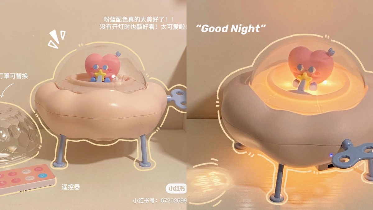 小红书上讨论度非常高的一款可爱系云朵小夜灯，特别之处在于开灯后会望桌面上投影出「Good Night」字样特别疗愈！