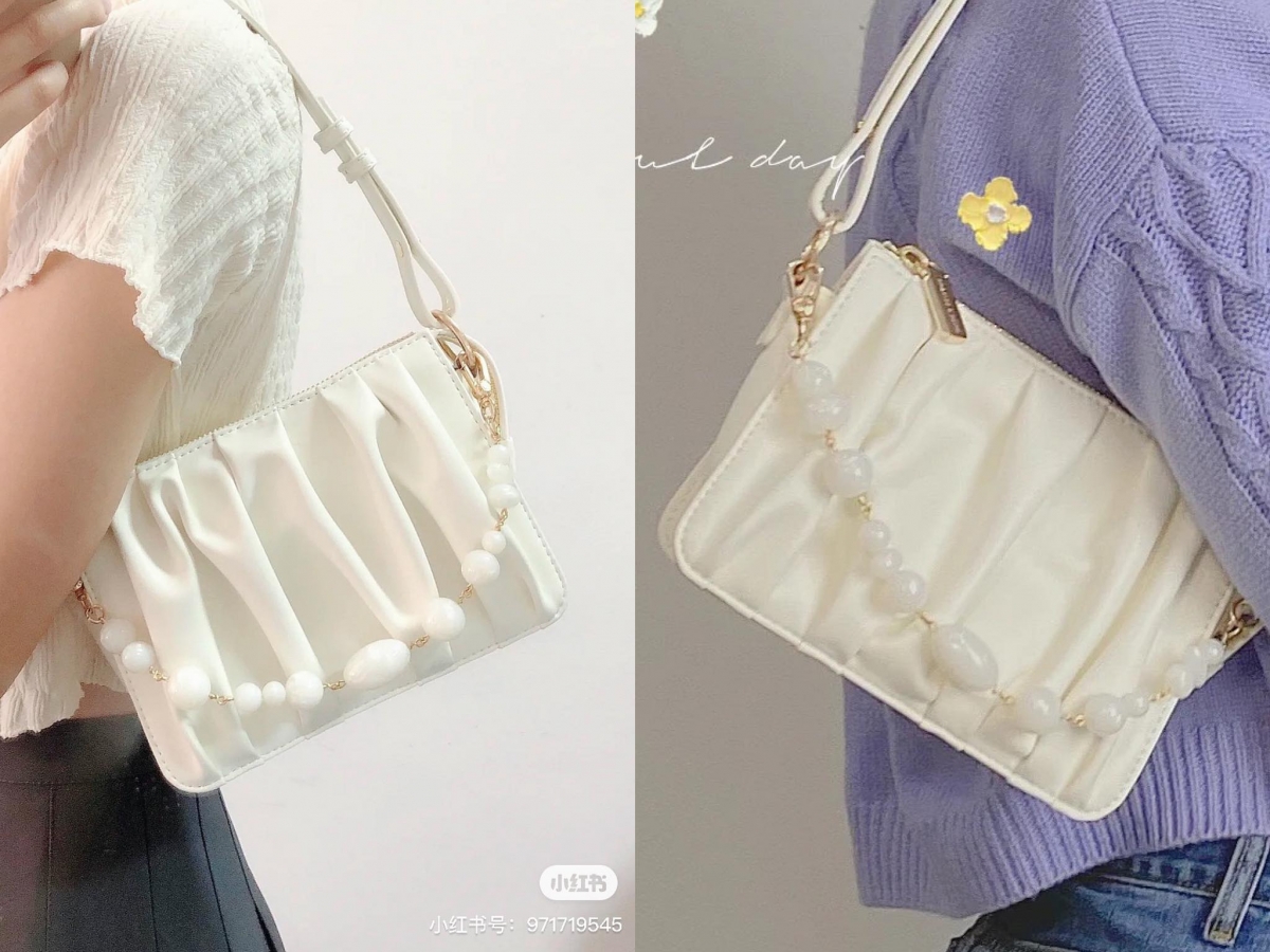 # 8 Charles & Keith Beaded Strap Ruched Shoulder Bag 串珠抓皱肩背包 >>> 【点击查看官网链接】 软fufu云朵般的抓皱设计时髦感破表;略带硬挺度的方包廓形,搭配同色系皮革背带尽显典雅气质,换成串珠背带则体现减龄活力感。