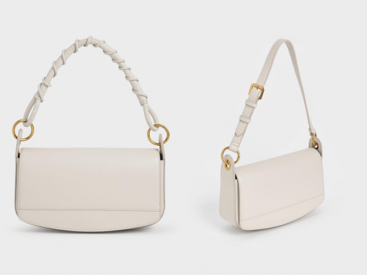 # 4 Charles & Keith Coiled Top Handle Shoulder Bag 扭转手提肩背包 >>> 【点击查看官网链接】 喜欢极简设计包款的女生,绝对不能错过这款奶油白色「扭转手提肩背包」,手提优雅不失贵气,通勤时可以扣上斜背带,轻松为整体穿搭LOOK更添质感范儿!