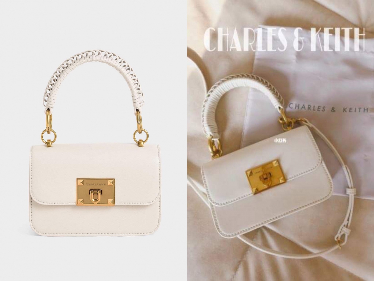 # 1 Charles & Keith Metallic Turn-Lock Bag-Ivory 金扣掀盖手提小方包 >>> 【点击查看官网链接】 超温柔白色方包搭配绝美的方形金属转扣,尽显优雅贵气;手提位置的编织设计也非常有巧思。另外还附有一条细致斜背带,一包二用款式还这么百搭,CP值真的非常高哇~