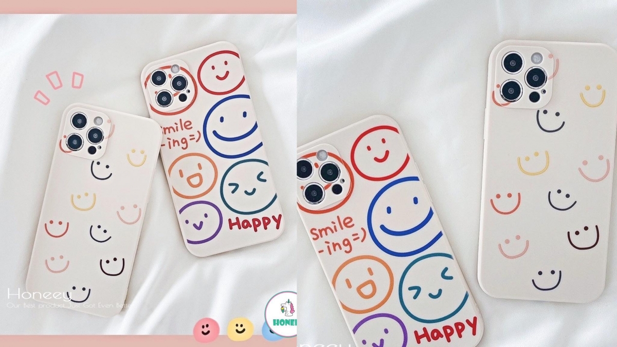 奶油白色清新笑脸手机壳 >>> 【点击查看Shopee链接】