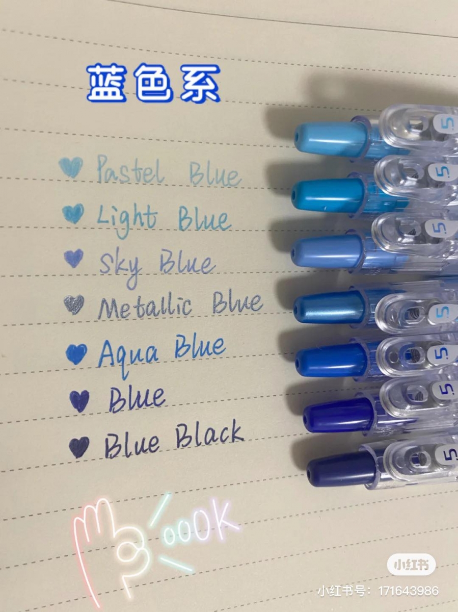 # 3 Pilot Juice 果汁笔系列 同样由Pilot推出的一系列彩色中性笔～据悉Juice系列目前一共推出了36支颜色，主要可以分为粉色系、蓝色系、绿色系、紫色系、秋日黄色系、大地/暗色系。其中Metallic Pink、Apricot Orange、Pastel Blue、Sky Blue、Leaf Green、Gold都是小红书博主们大推的热门色。