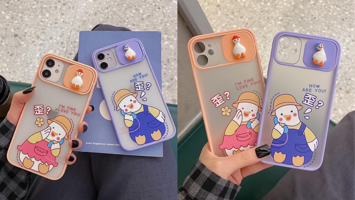 歪头鸭鸭镜头保护手机壳 >>> 【点击查看Shopee链接】