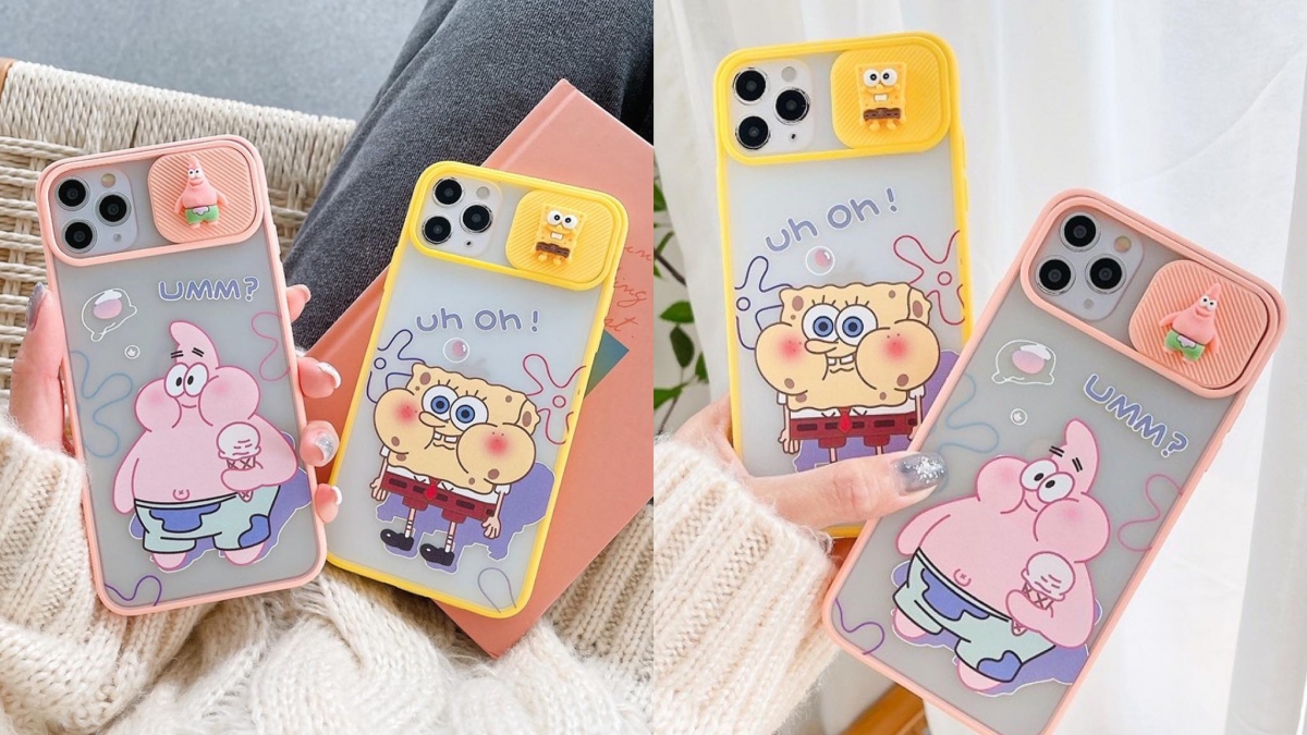 海绵宝宝与派大星镜头保护手机壳 >>>【点击查看Shopee链接】
