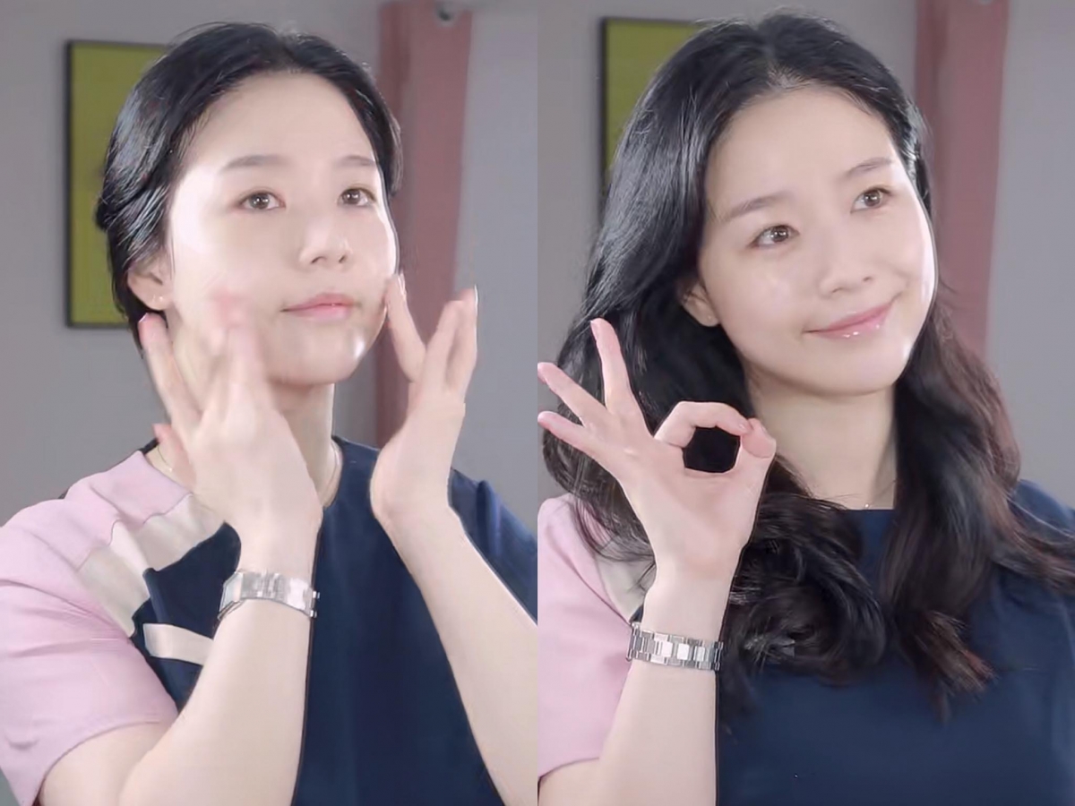 步骤（四）静待10分钟左右就能取下化妆棉了。这是用指腹轻柔按摩全脸促进吸收，如果感觉脸上很黏腻不舒适，可以用美颜巾轻轻擦拭一下脸部、过一过清水，最后薄涂一层保湿霜即可。