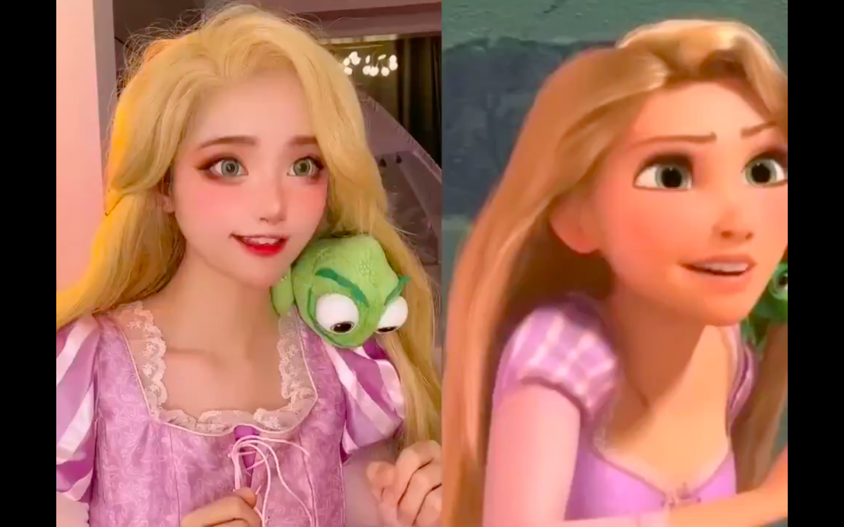 她上个月Cos成《Tangled魔发奇缘》长发公主乐佩拍摄的短视频,无论妆发、神情、姿势动作都超级神似掀起热议,被网民们大赞「就像从卡通动画里走出来的主角一样,太逼真了」!
