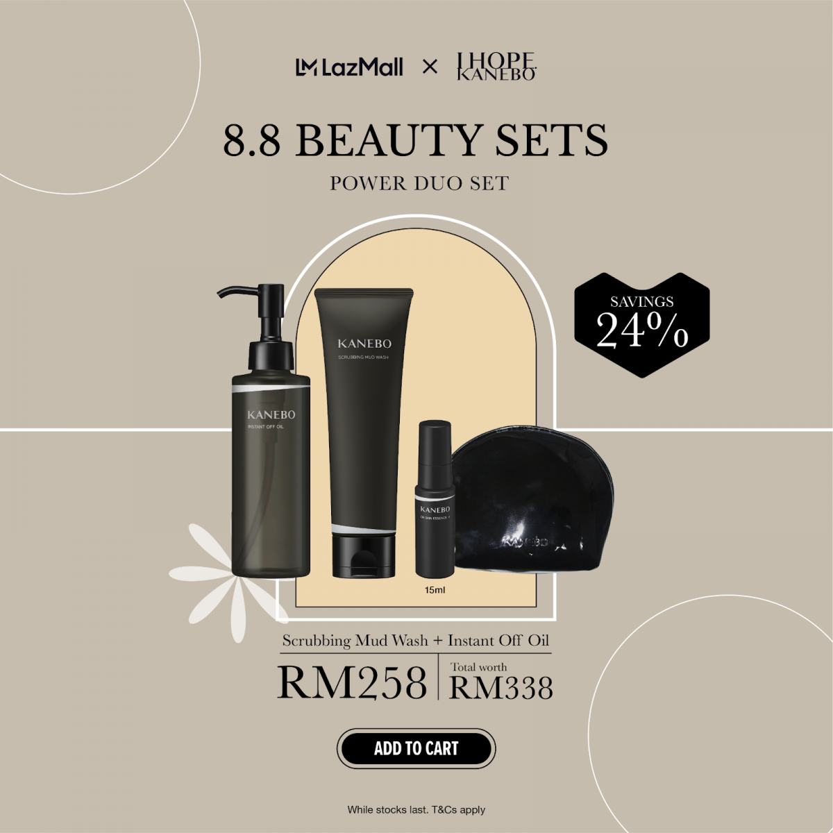 KANEBO Double Cleansing – Instant Off Oil + Scrubbing Mud Wash 8.8 优惠 >>> KANEBO Power Duo Set 节省高达RM80!下单即送15ml KANEBO On Skin Essence V + 化妆包 8.8 下单超划算 >>> https://bit.ly/3rUQ11r