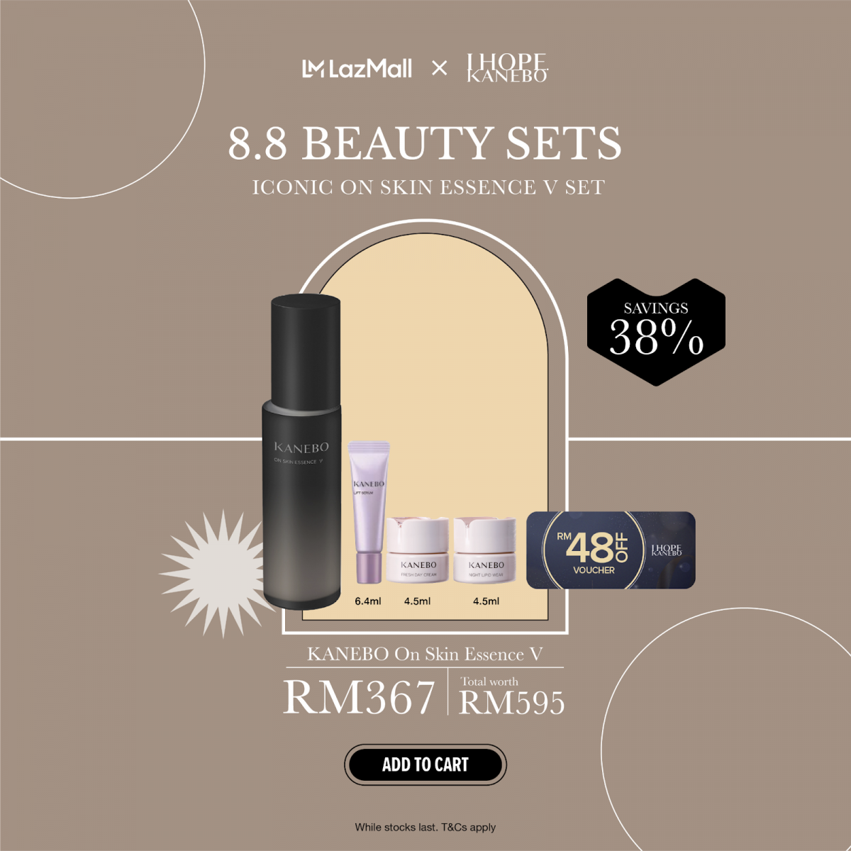 KANEBO ON SKIN ESSENCE V 8.8 优惠 >>> 经典必买KANEBO ON SKIN ESSENCE V修护精华露节省高达RM228 !下单即送 6.4ml Lift Serum 雅妍复颜提拉精华液、4.5ml Fresh Day Cream 焕采赋活保湿日霜、4.5ml Night Lipid Wear 焕采赋活紧致晚霜 8.8 下单超划算 >>> https://bit.ly/3rUQ11r