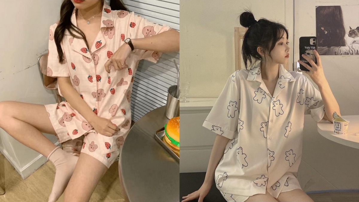 07 / 可爱风小熊图腾短袖睡衣套装 相比简约风更喜欢家居服上带有少女感、可爱风元素,这组小熊系列设计绝对让你少女心沦陷 ♥ 在家也能可可爱爱! >>> 【点击查看Shopee链接】