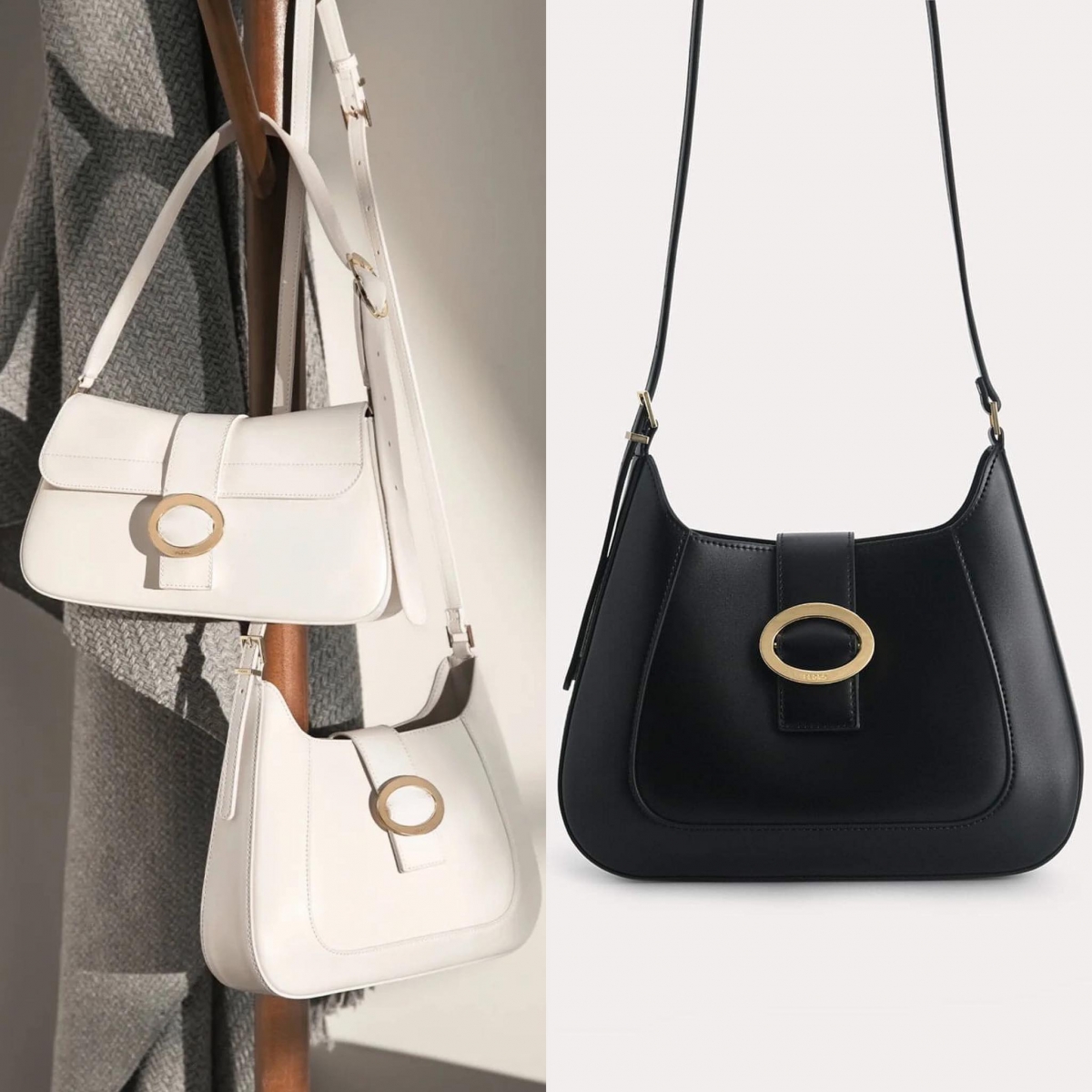 04 / PEDRO 通勤必备腋下包 Top Handle Bag with Oval Buckle 整体廓形设计简约不失层次感,包包本身自配两款可拆卸的肩带,斜挎包、腋下包自由切换,轻松搭配不同风格的OOTD!此外包包上的金属圆扣也是取胜细节,为简约风包型更添时髦亮点,演绎可优雅温柔、可俐落酷飒美丽。>>> 【点击前往官网查看】