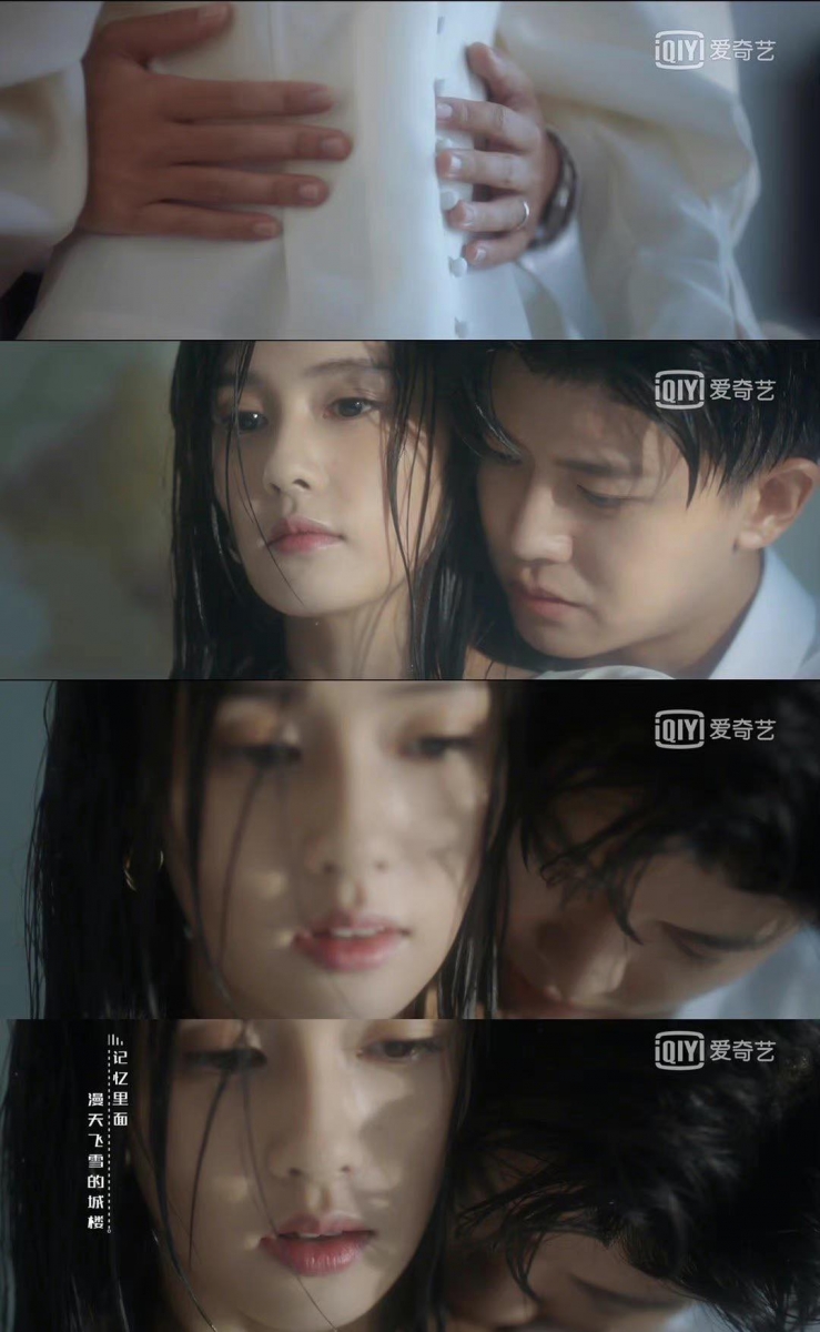 周生辰和时宜在外头淋了雨回到住宿处，周生辰从后抱住正在调解室内温度控制器的时宜，轻轻吻了她的肩颈。回过头后的时宜与他四目相对、轻轻用指尖摸了周生辰的「美人骨」，在BGM《续写》的烘托下让弹幕观众们纷纷感叹「能在一起的他们真的太不容易了...」、「听到BGM瞬间“魂穿”古代超虐心的画面，这一眼、这一刻，他们等了几千年啊 ?」