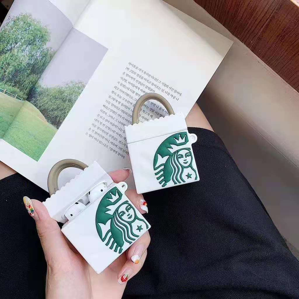 Shopee平价Airpods保护套:Starbucks星巴克立体购物袋造型