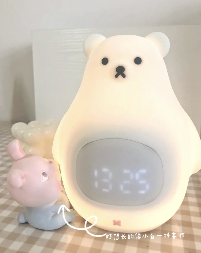 超软萌白熊造型,拥有三种灯光色调可调节!