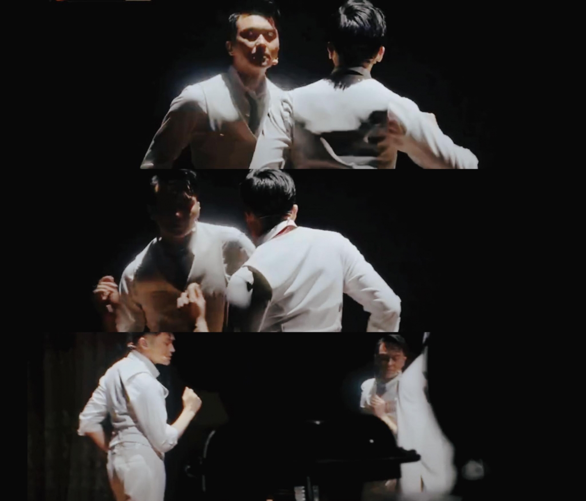 舞台上陈小春、梁汉文、谢天华挑战粤语RAP尽显舞台魅力,而张智霖Chilam更是在舞台上大跳曼波舞,据悉是致敬了哥哥张国荣的《阿飞正传》~