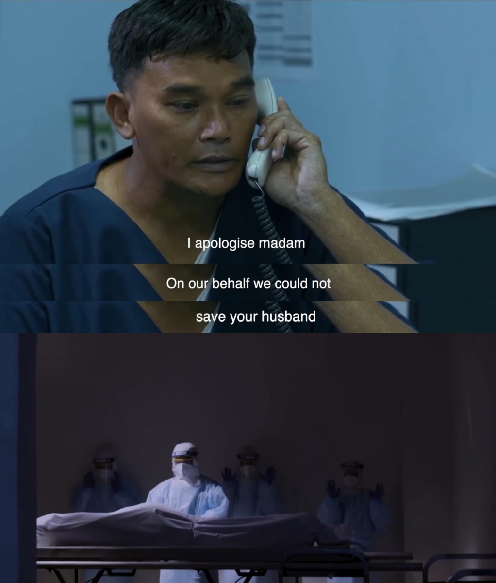 本地演员Azhan Rani在《Frontliner》中饰演争分夺秒抢救患者的医生,拍摄过程中如临其境后,他表示自己对于前线人员们的付出更加触动: 「穿上厚厚的防护装备进行拍摄时,我才真正了解到,前线医务人员们所背负的责任和使命,是何其的沉重和危险。或许,我们一般人民会因为居家上班、长时间呆在家不出门,感觉行动受限很不知所措;但大多数的前线人员…他们在疫情笼罩之下,根本不知道自己什么时候,才可以回到最爱的家人身边。」