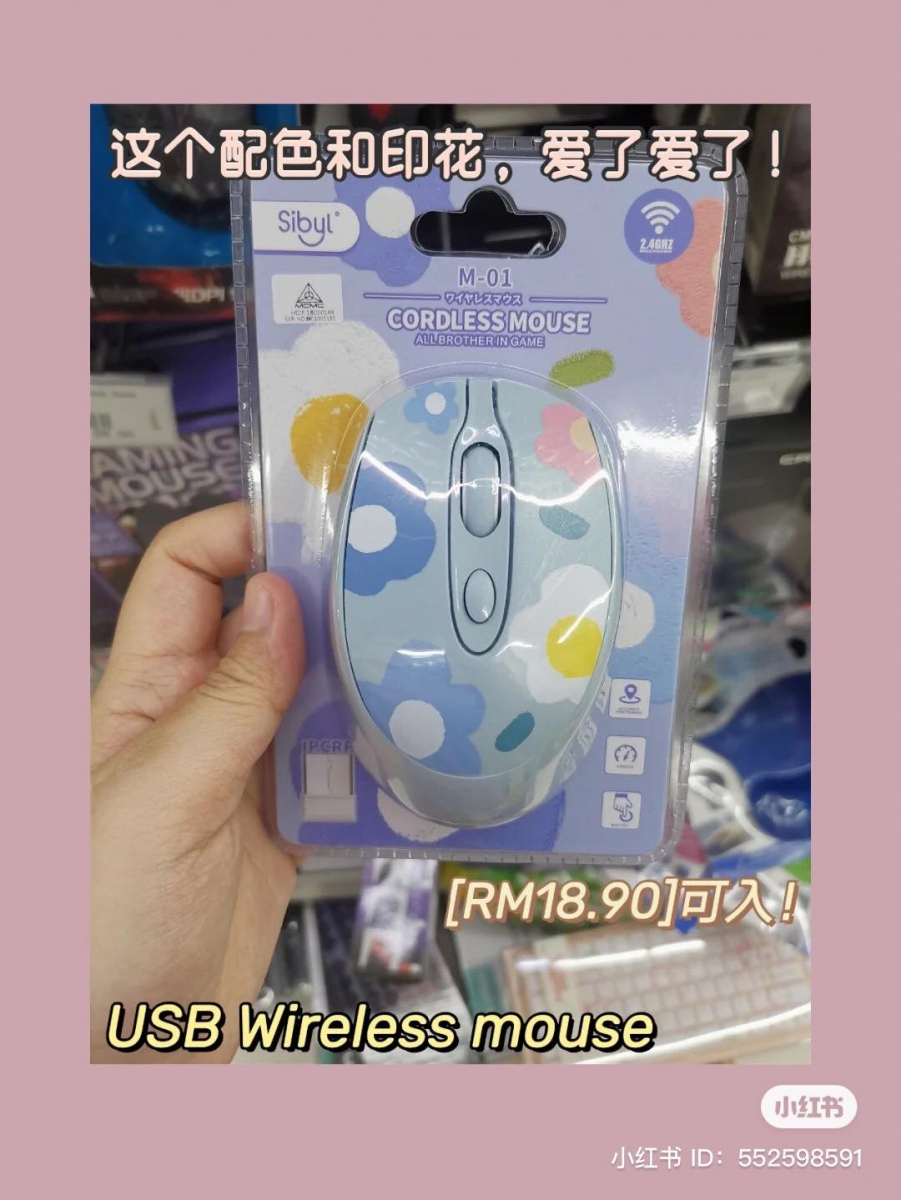 MR.DIY 无线滑鼠和键盘都是以花花款式打造,既清新又可爱~