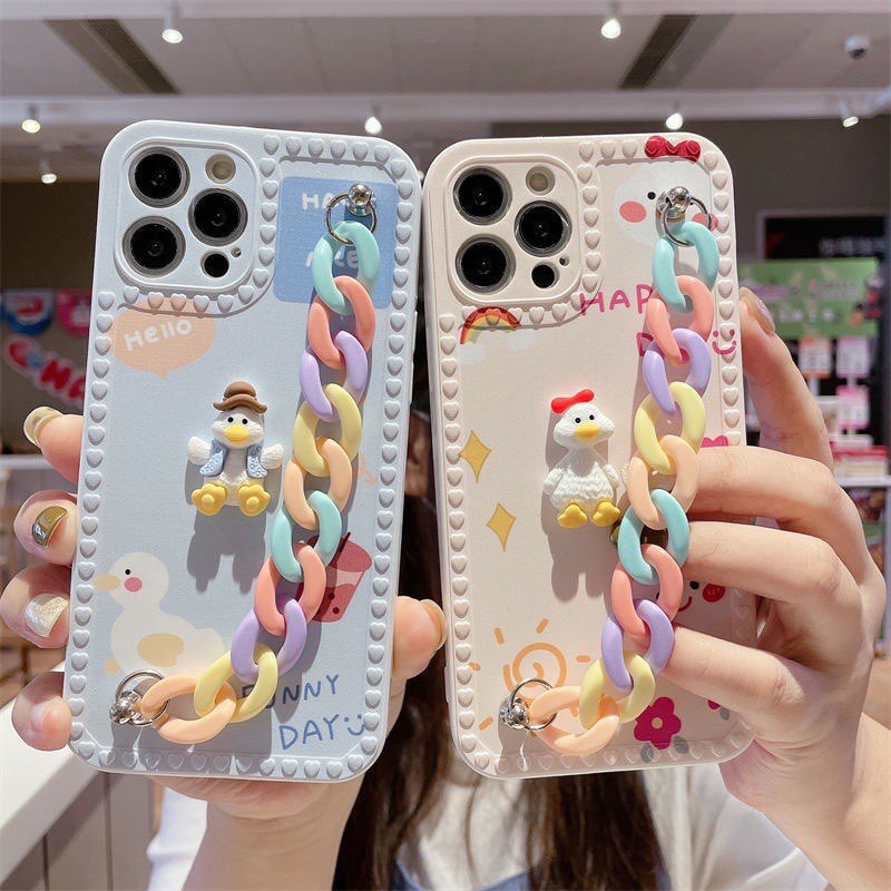 小萌鸭粗矿链条手机壳