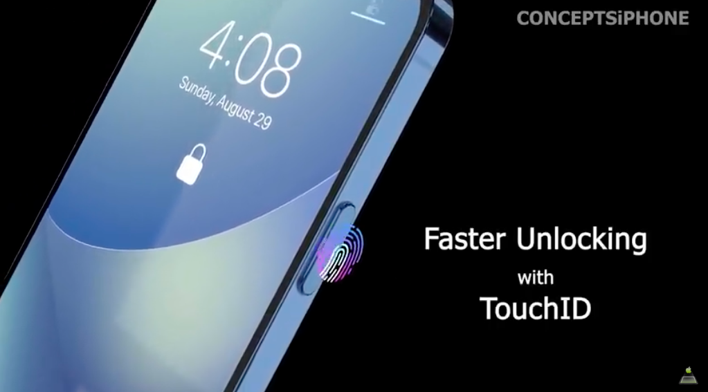 图中可见iPhone 14背面设计平整,内容也预测了Touch ID或会和2021最新iPad Mini 6一样,与机身右边的开关按钮相融合。