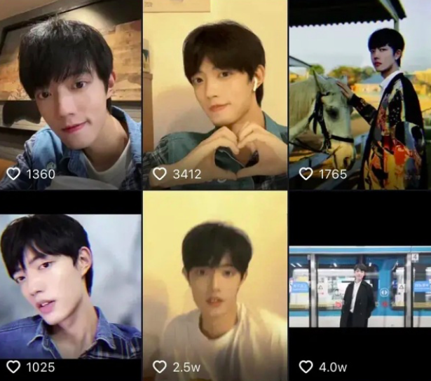 玖月无论是短视频还是自拍照、写真照，都被大赞五官轮廓很像肖战，特别是眉眼和鼻子。