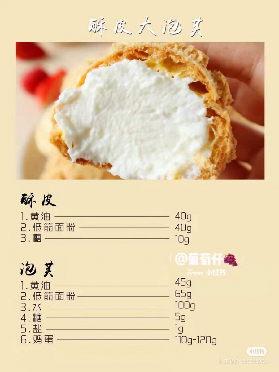 酥皮大泡芙食材准备