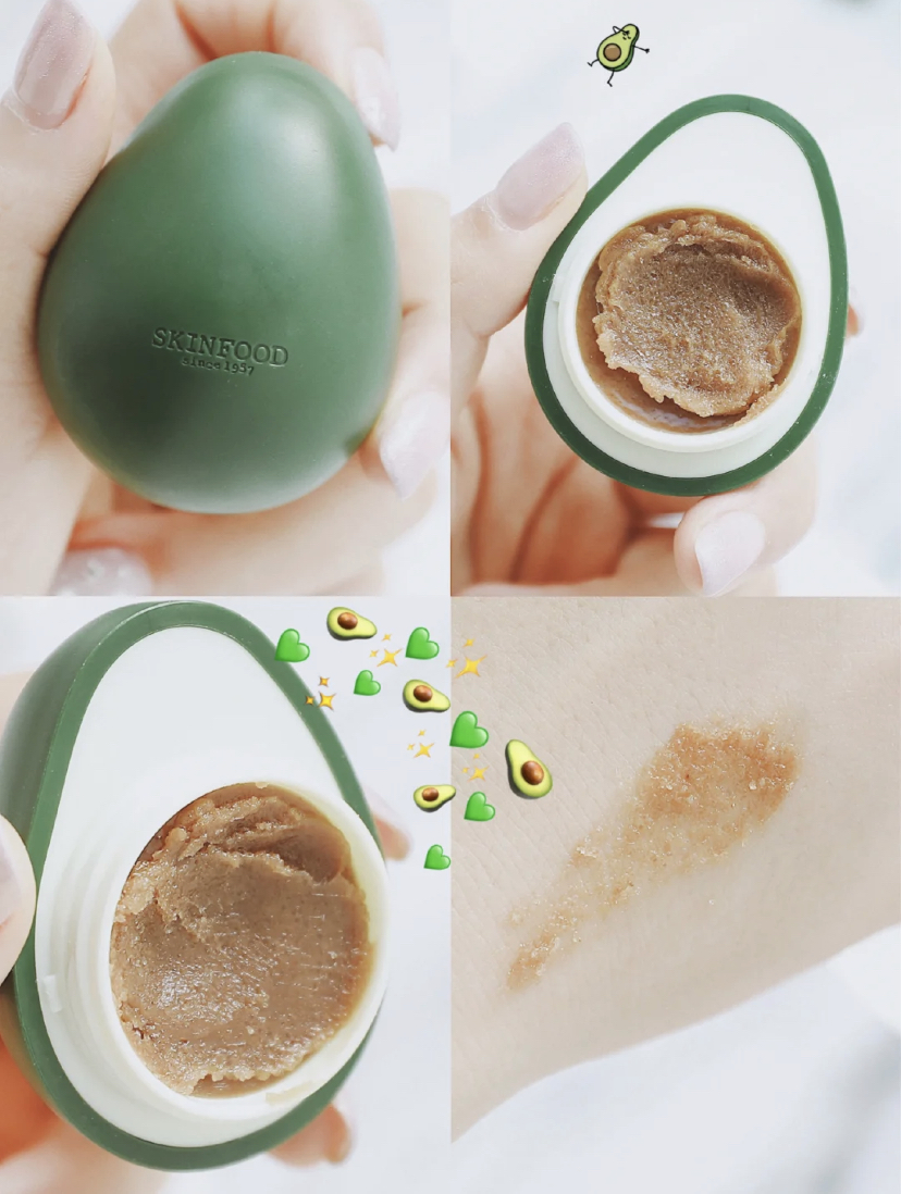 砂膏成分非常天然含有牛油果和黑糖,可以去除角质同时保湿滋润