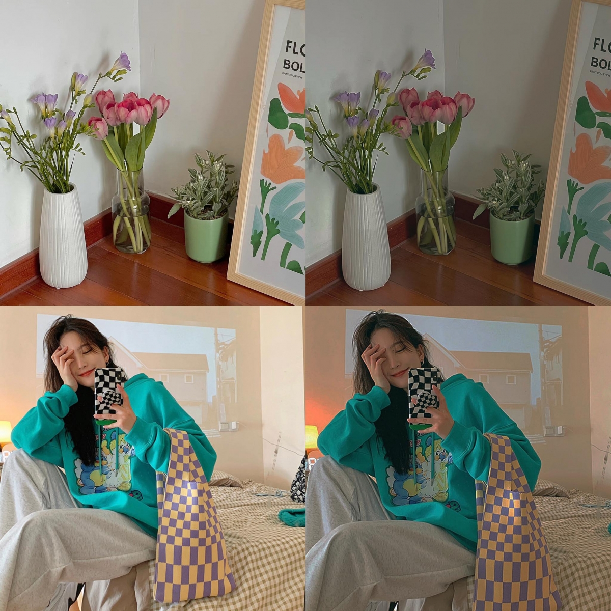 Instagram调色教程（五）：复古氛围感暗色调；这款配色适合用在自带暖黄、蓝绿色元素的原图，营造出非常有个性的「落日夕阳氛围感」！想要凸显复古感，可以在暖色调Warmth的部分调高参数。