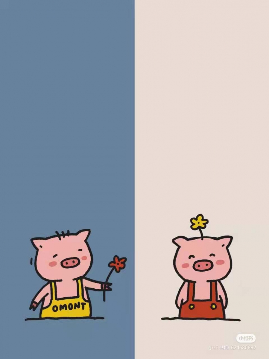 情侣聊天壁纸-猪猪送fafa