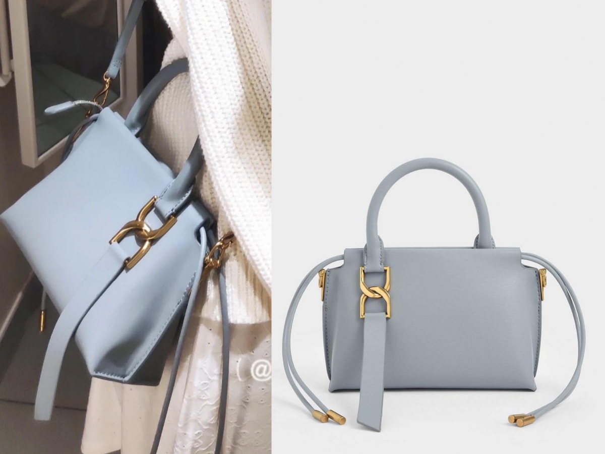 Charles & Keith Fringe Detail Crossbody Bag:双D扣手提包一款包两款背法,可当斜挎包或手提包实用;包身采用了很有特色、带点灰度的浅蓝色调,整体剪裁简约利落不失特色,特别率性减龄。