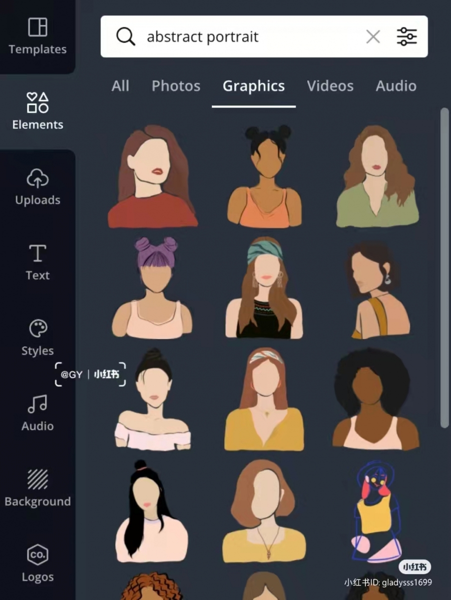 CANVA素材搜索关键词 ? abstract portrait