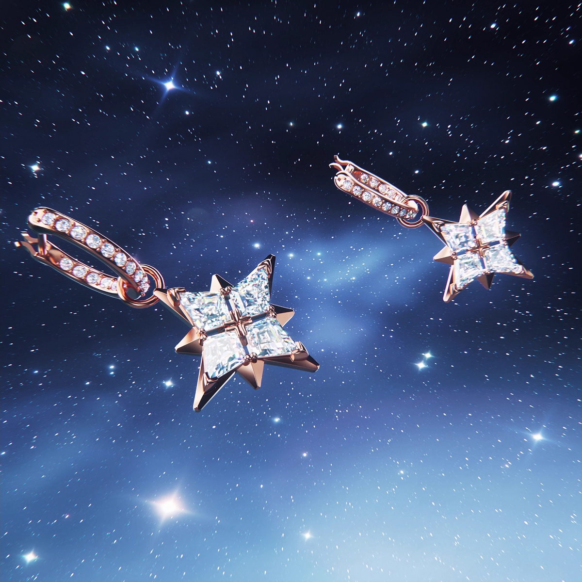Swarovski旗下大受欢迎的浪漫星星造型Symbolic系列,可巧妙地融入各类风格的服饰穿搭。