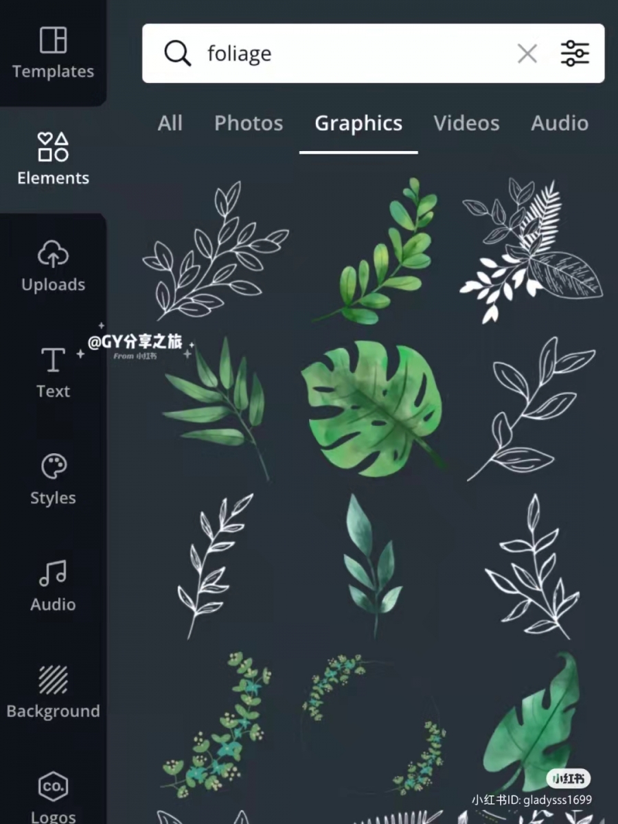 CANVA素材搜索关键词 ? foliage