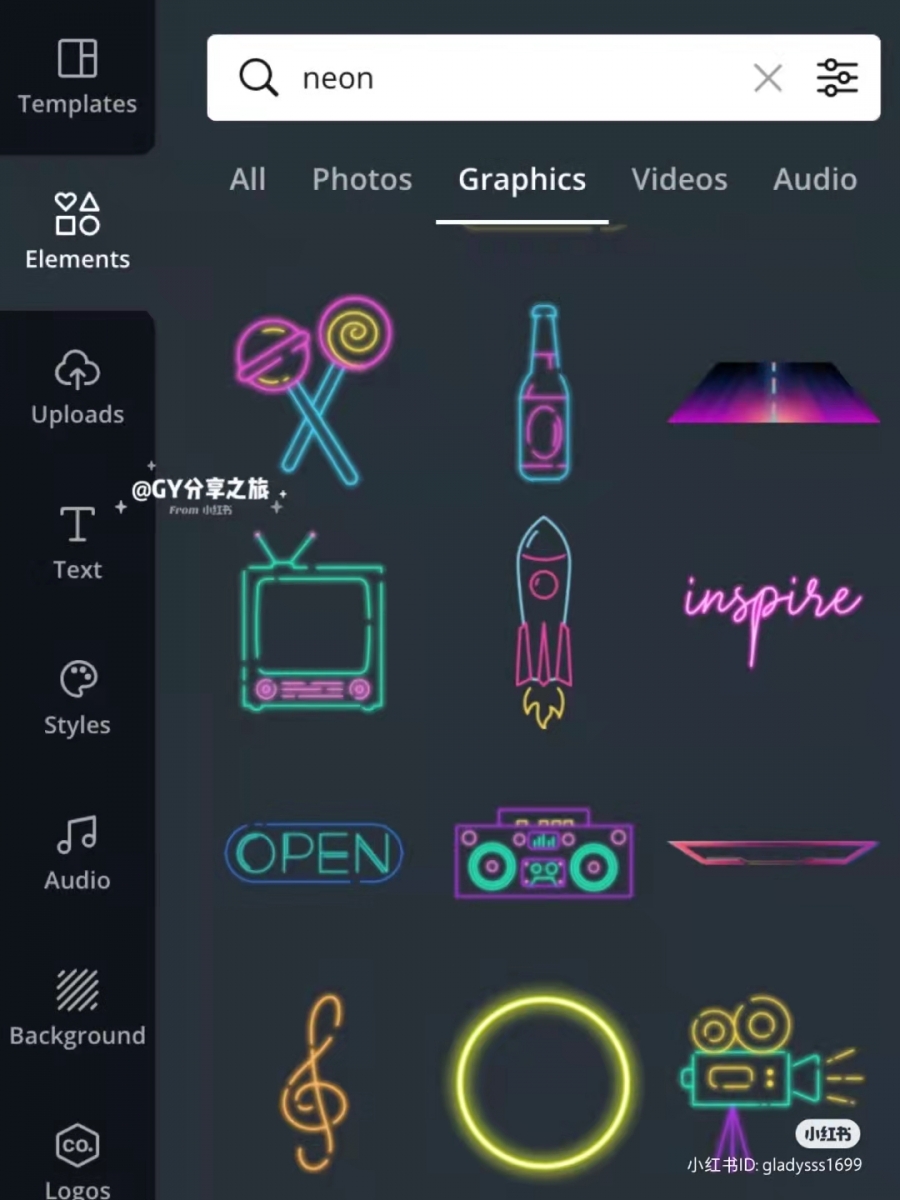 CANVA素材搜索关键词 ? neon