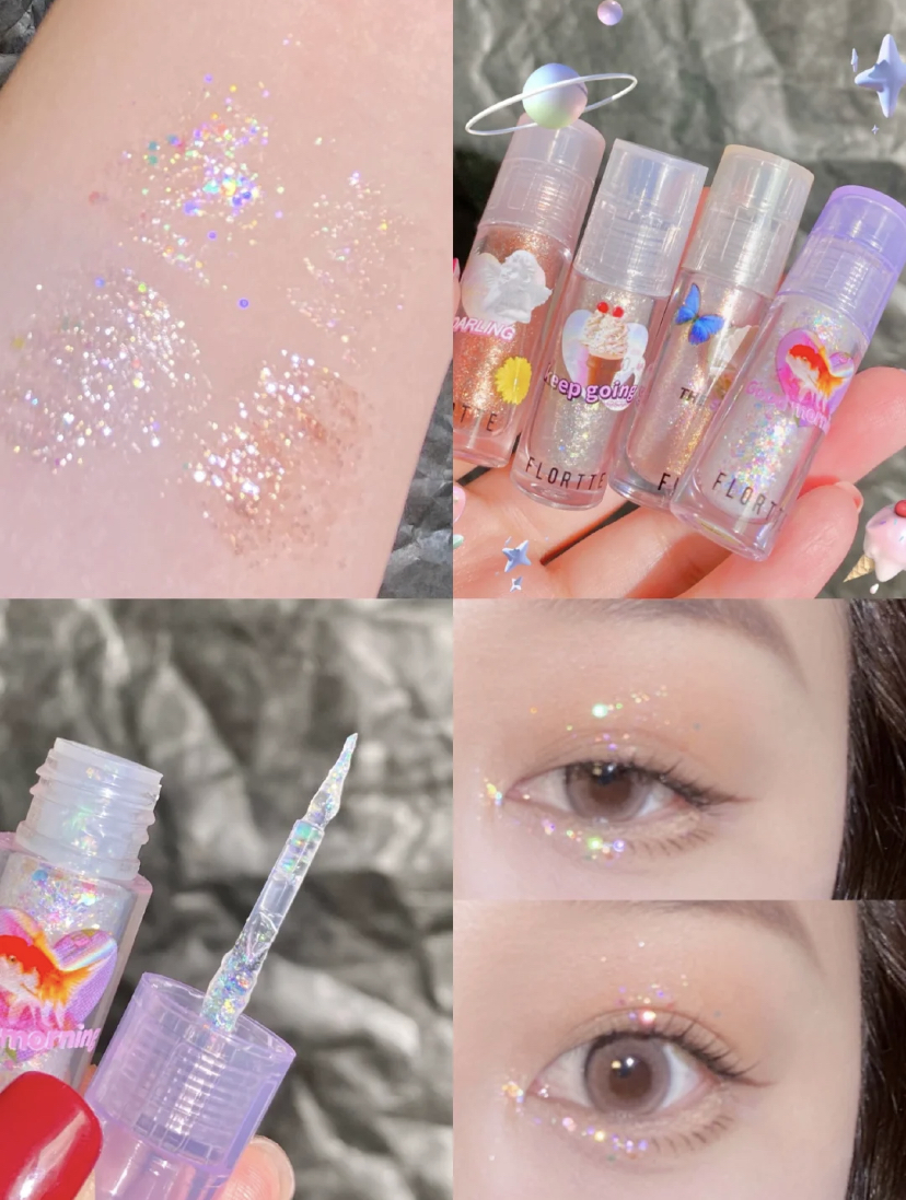 女生都无法抵抗的Bling Bling妆感~他们家的液体眼影亮片真的爆闪