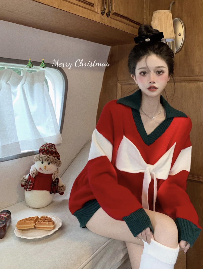 如果实在是想不到该穿些什么,最容易的就是一件套啦~直接选择色系偏白色、红色的卫衣,一件套下可爱又显瘦,非常适合小个子女生的穿搭之一。