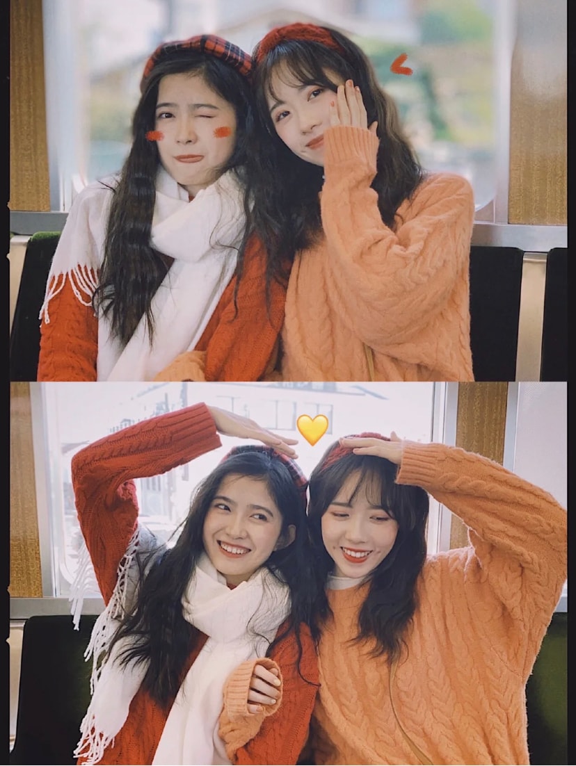 这种姿势自然又显可爱感,任何地点都可以使用的万能pose