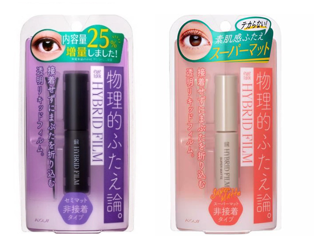 Koji Eyetalk还推出了Hybrid Film系列非黏着型双眼皮胶水,涂抹上眼皮后形成的薄膜透过物理方式,自然营造出双眼皮褶子