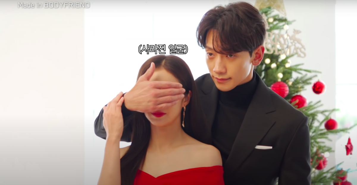 而其中有一幕是要老公Rain用手挡住老婆的眼睛,没想到却几乎遮住完金泰熙的脸