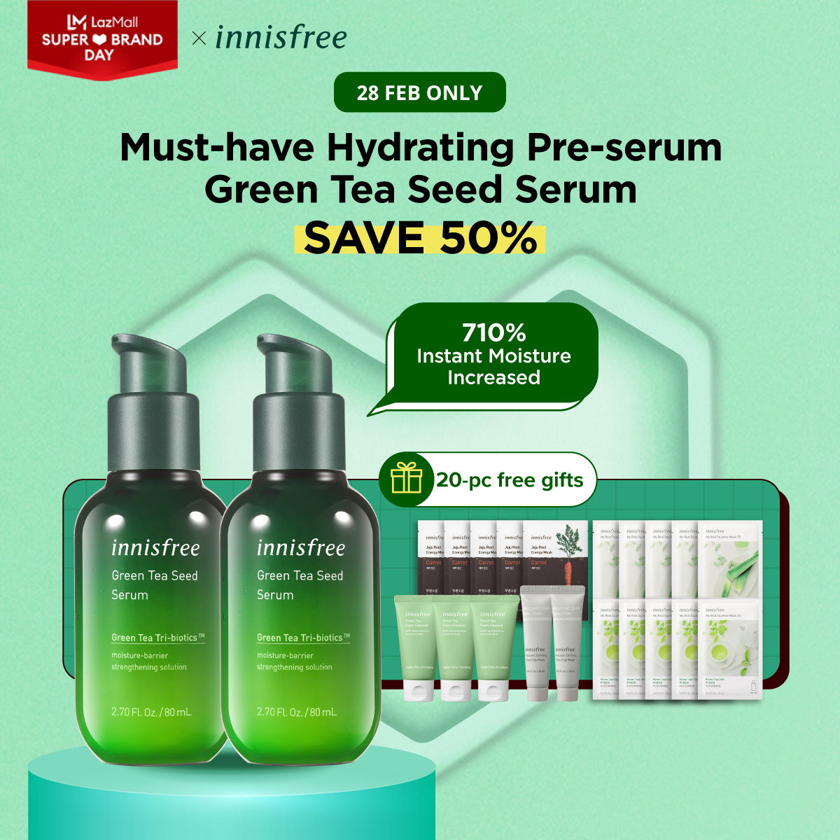 No.1 innisfree Serum - Green Tea Seed Serum SAVE 50%