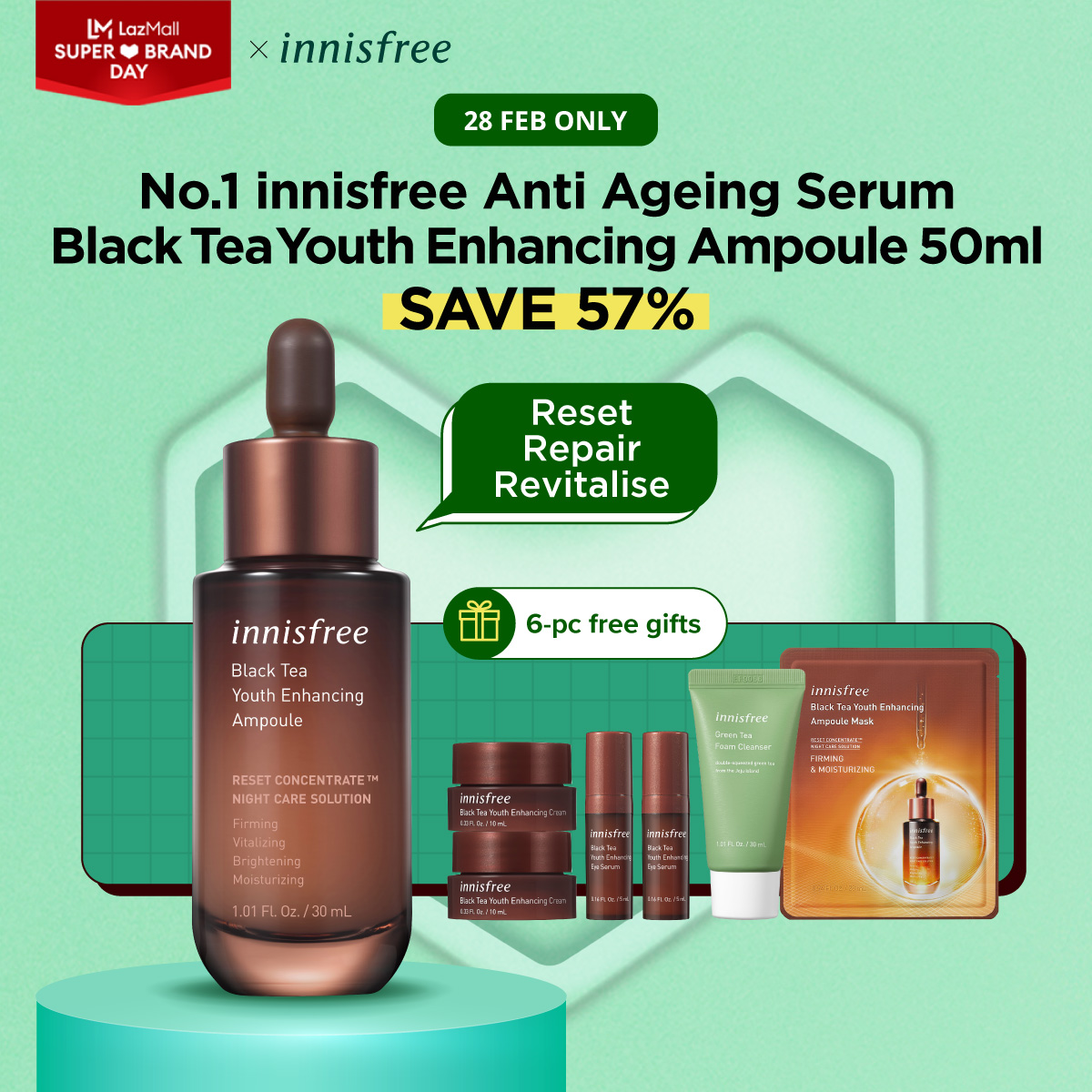 Anti Ageing Ampoule - Black Tea Youth Enhancing Ampoule 50ml