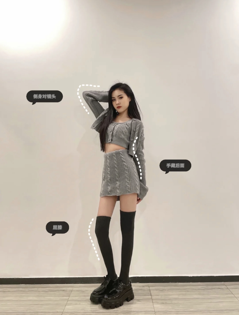 万用拍照姿势7:自信女孩侧身照