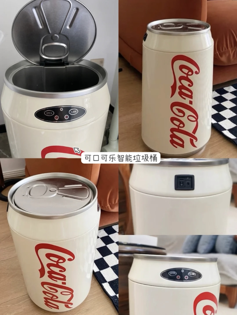 懒人党必备拥有智能感应功能的垃圾桶,手一到盖子上就会自动打开和关上,完全不需要自己操作。