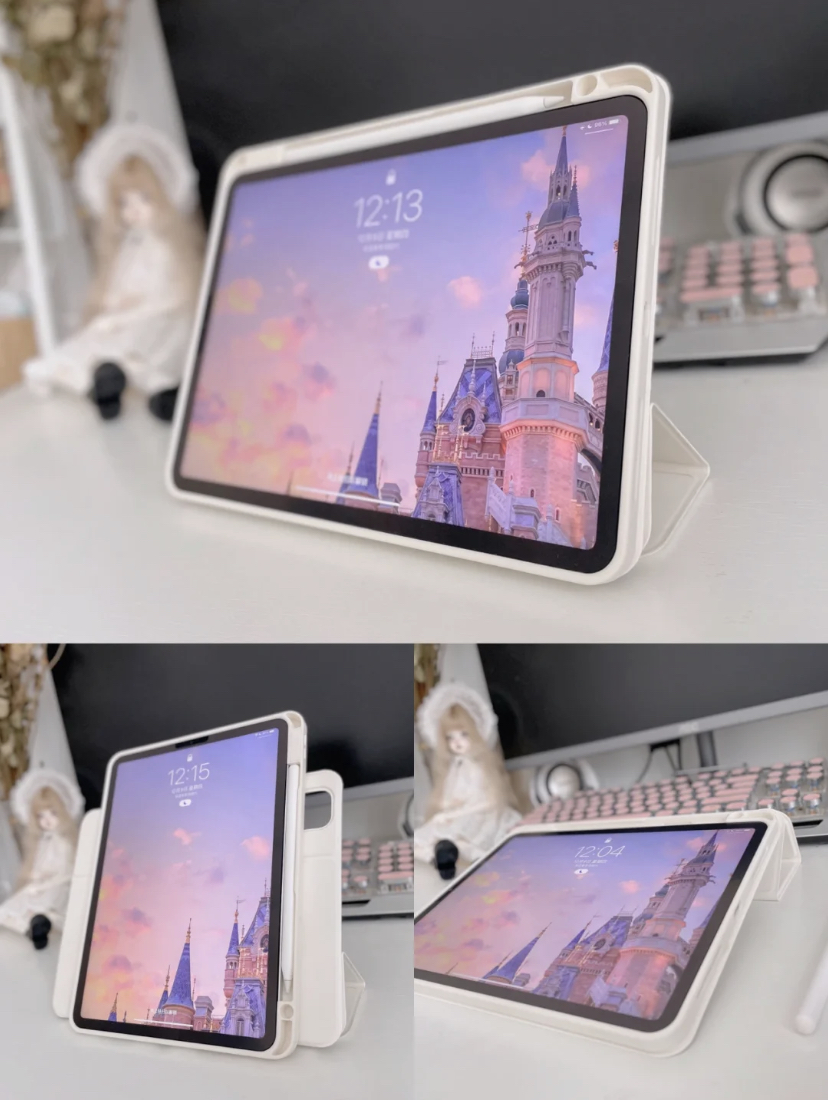 保护超全的奶油色系保护壳,还带有吸附Apple Pencil的设计。