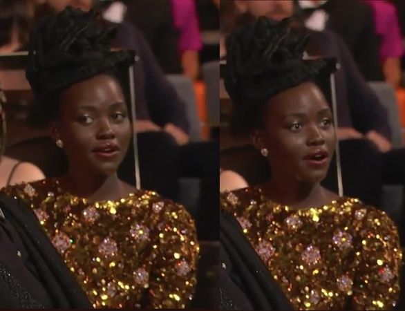 露琵塔尼咏欧目睹这一切后,惊讶的睁大眼睛,眼神还不停在台上和威尔史密斯身上来回飘移