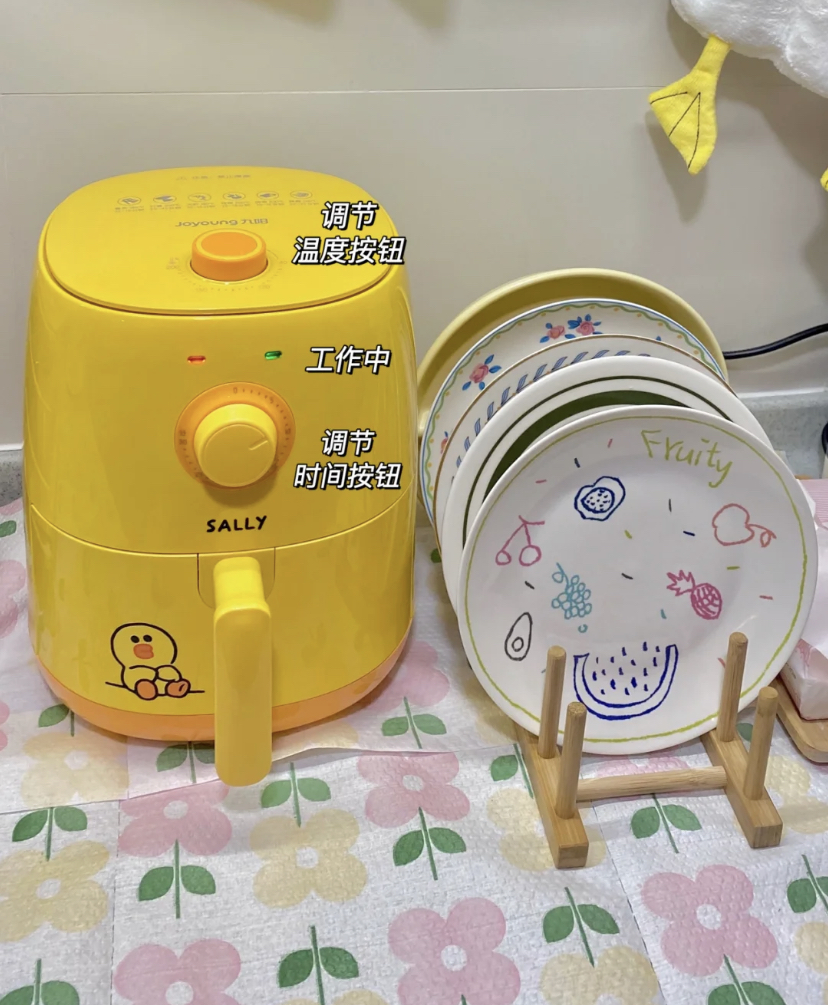 可爱的小鸭子设计看起来超萌的,它的容量也是非常可观的,控温也很精准还带有360度循环热风。