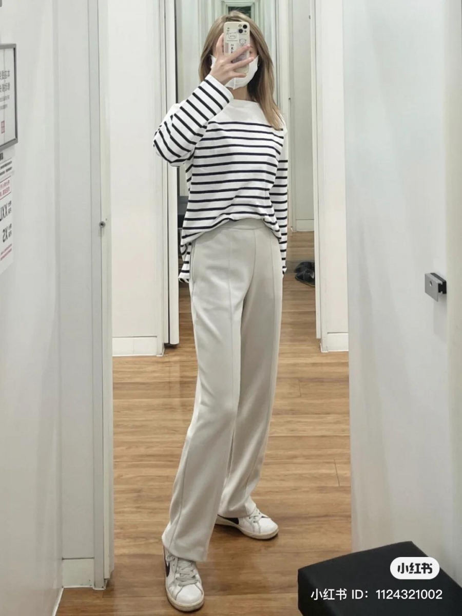 直筒高腰西装裤