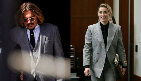 在11日当天,Johnny Depp身穿浅灰色的三件式西装,领带上还有一枚昆虫造型的别针。