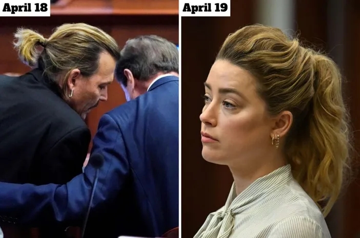 没想到隔天 19 日,Amber Heard 也同样“不放过”綁了马尾。