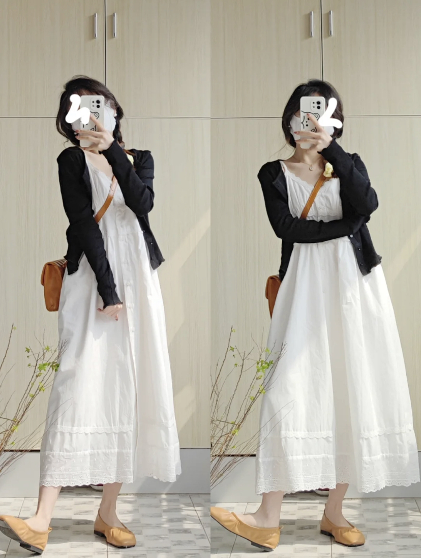 约会或出街时长裙就是最完美的穿搭啦!选择长过膝盖下的长裙最合适修饰身材,露出双腿最瘦的部分可以更显瘦!